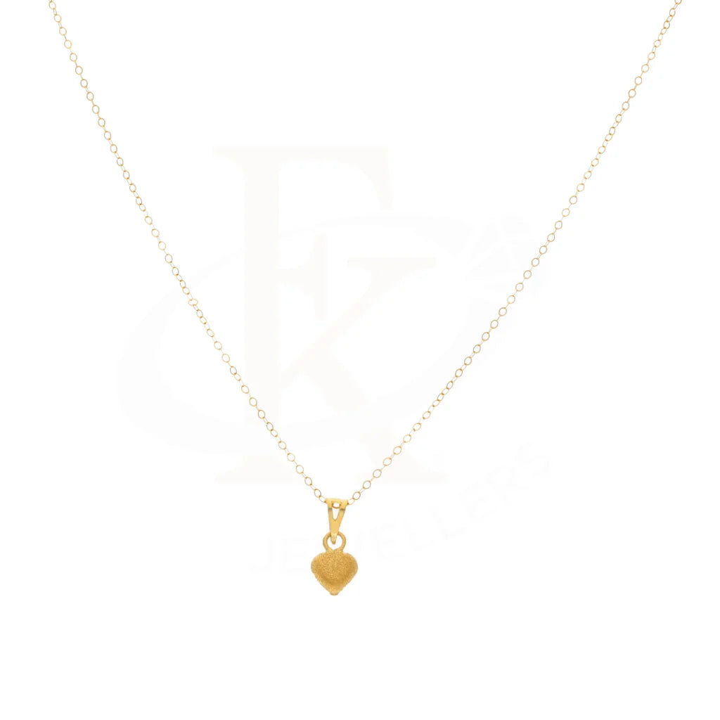 Gold Necklace (Chain With Heart Shaped Pendant) 21Kt - Fkjnkl21Km8404 Necklaces