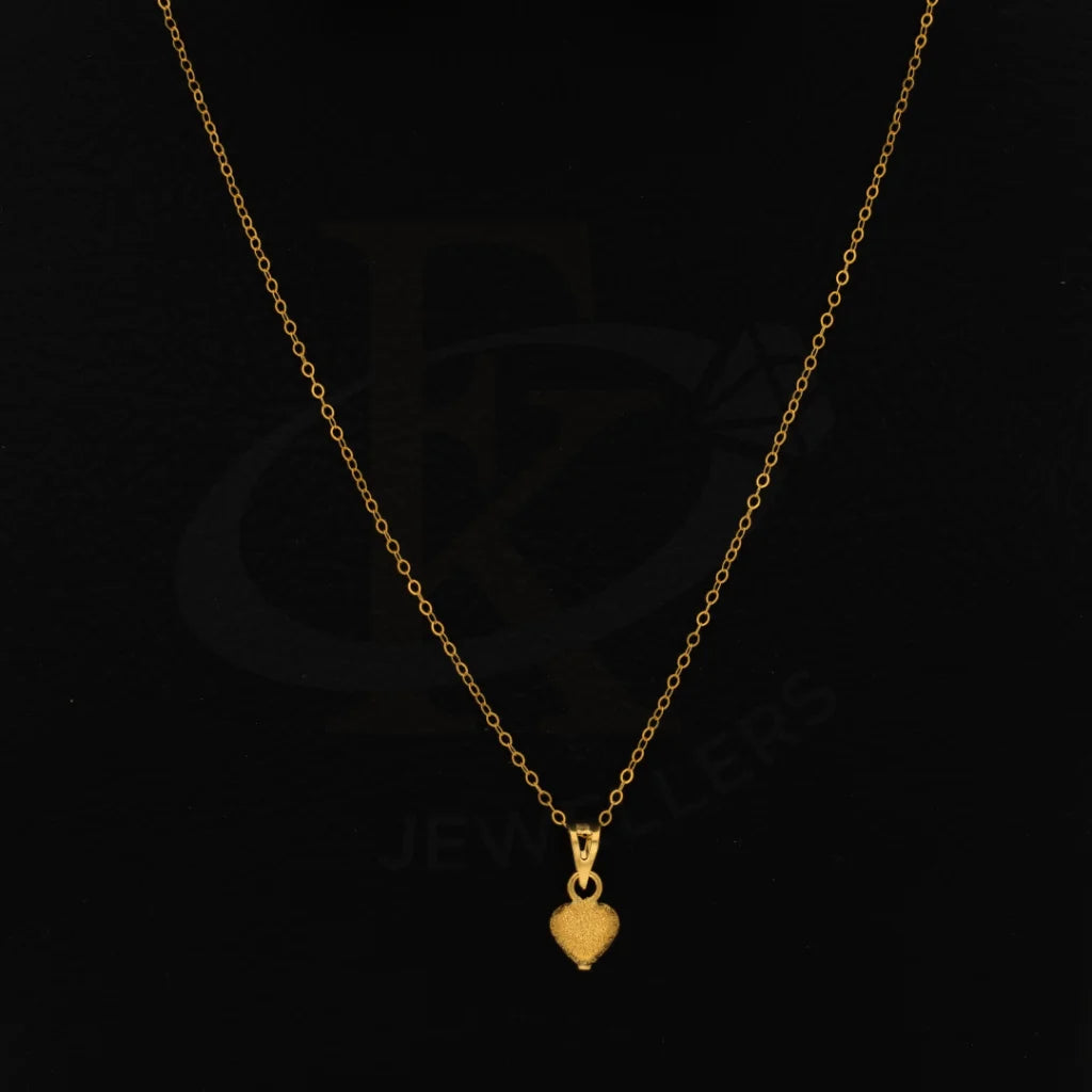 Gold Necklace (Chain With Heart Shaped Pendant) 21Kt - Fkjnkl21Km8404 Necklaces