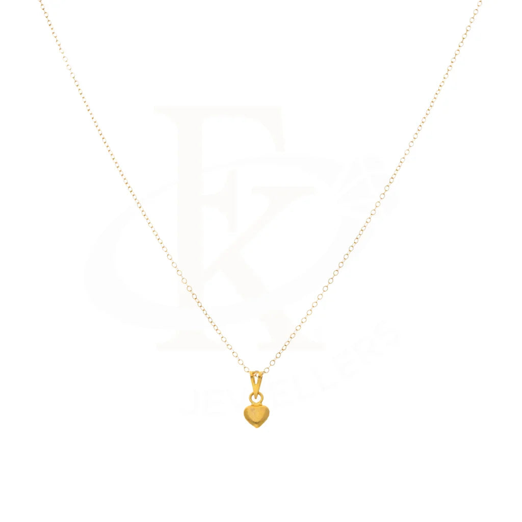 Gold Necklace (Chain With Heart Shaped Pendant) 21Kt - Fkjnkl21Km8405 Necklaces