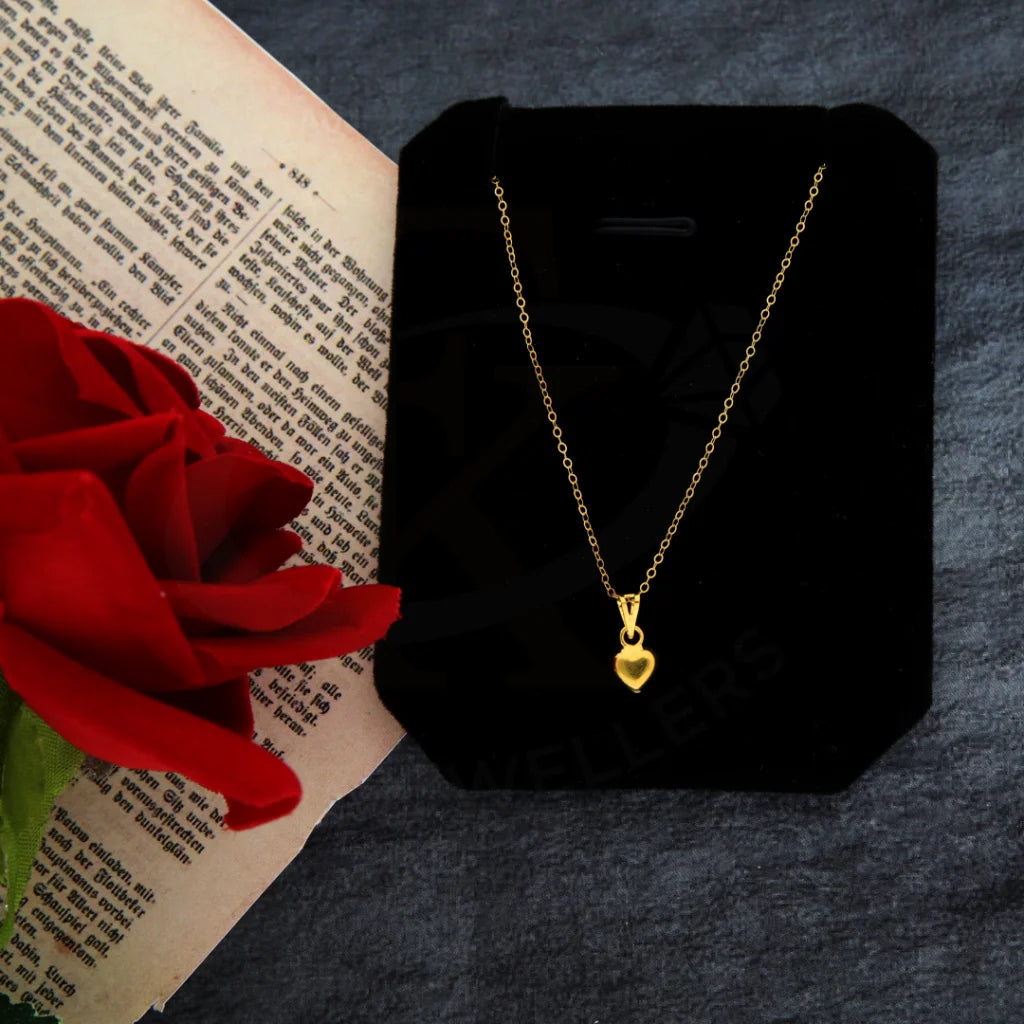 Gold Necklace (Chain With Heart Shaped Pendant) 21Kt - Fkjnkl21Km8406 Necklaces