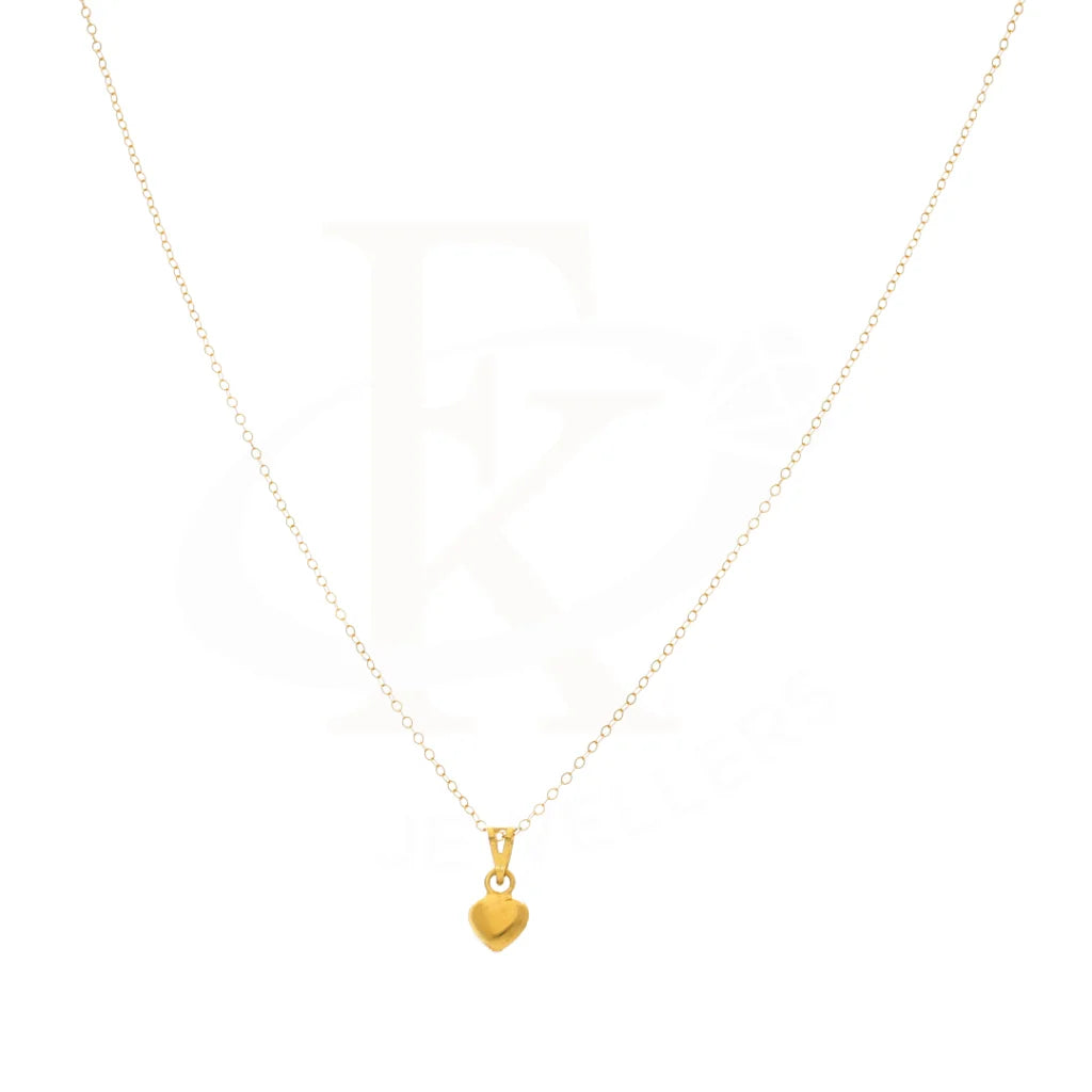 Gold Necklace (Chain With Heart Shaped Pendant) 21Kt - Fkjnkl21Km8406 Necklaces