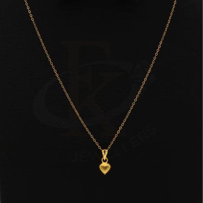 Gold Necklace (Chain With Heart Shaped Pendant) 21Kt - Fkjnkl21Km8406 Necklaces