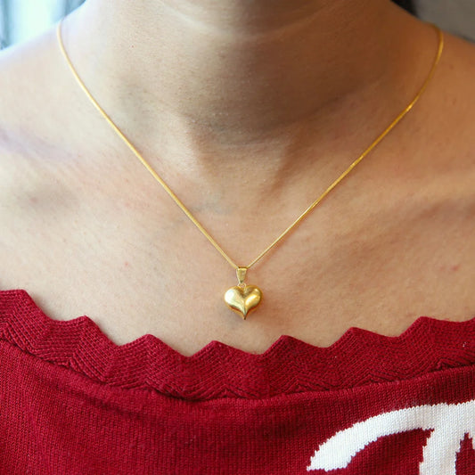 Gold Necklace (Chain With Heart Shaped Pendant) 21Kt - Fkjnkl21Km8525 Necklaces