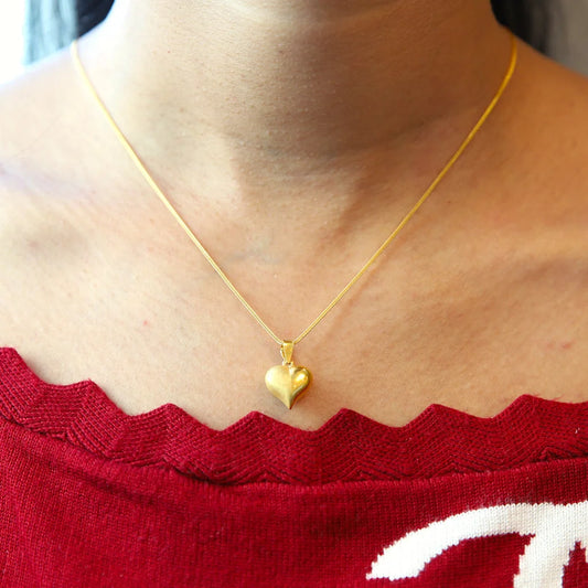 Gold Necklace (Chain With Heart Shaped Pendant) 21Kt - Fkjnkl21Km8526 Necklaces