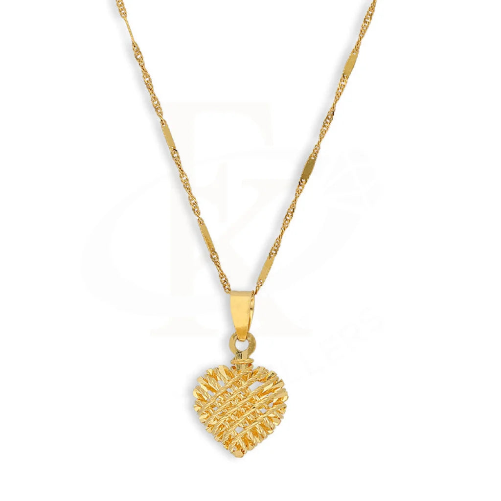 Gold Necklace (Chain With Heart Shaped Pendant) 22Kt - Fkjnkl22K5609 Necklaces