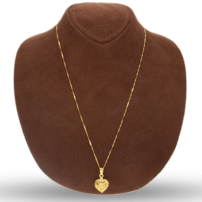 Gold Necklace (Chain With Heart Shaped Pendant) 22Kt - Fkjnkl22K5609 Necklaces