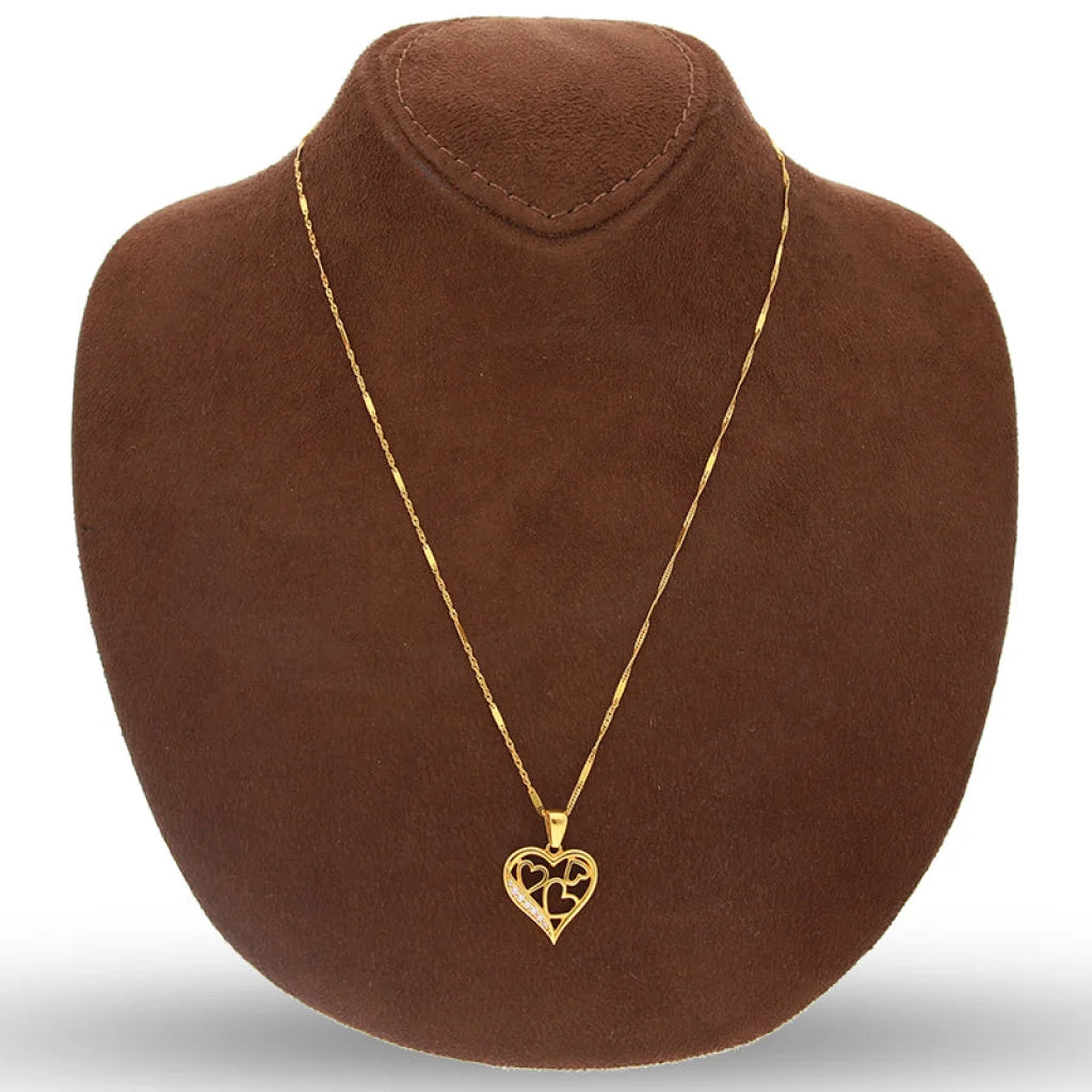 Gold Necklace (Chain With Heart Shaped Pendant) 22Kt - Fkjnkl22K5612 Necklaces