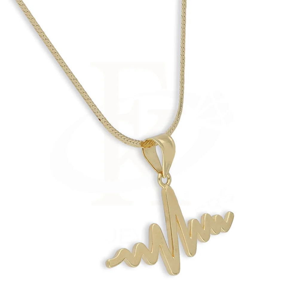 Gold Necklace (Chain With Heartbeat Pendant) 18Kt - Fkjnkl18K5225 Necklaces