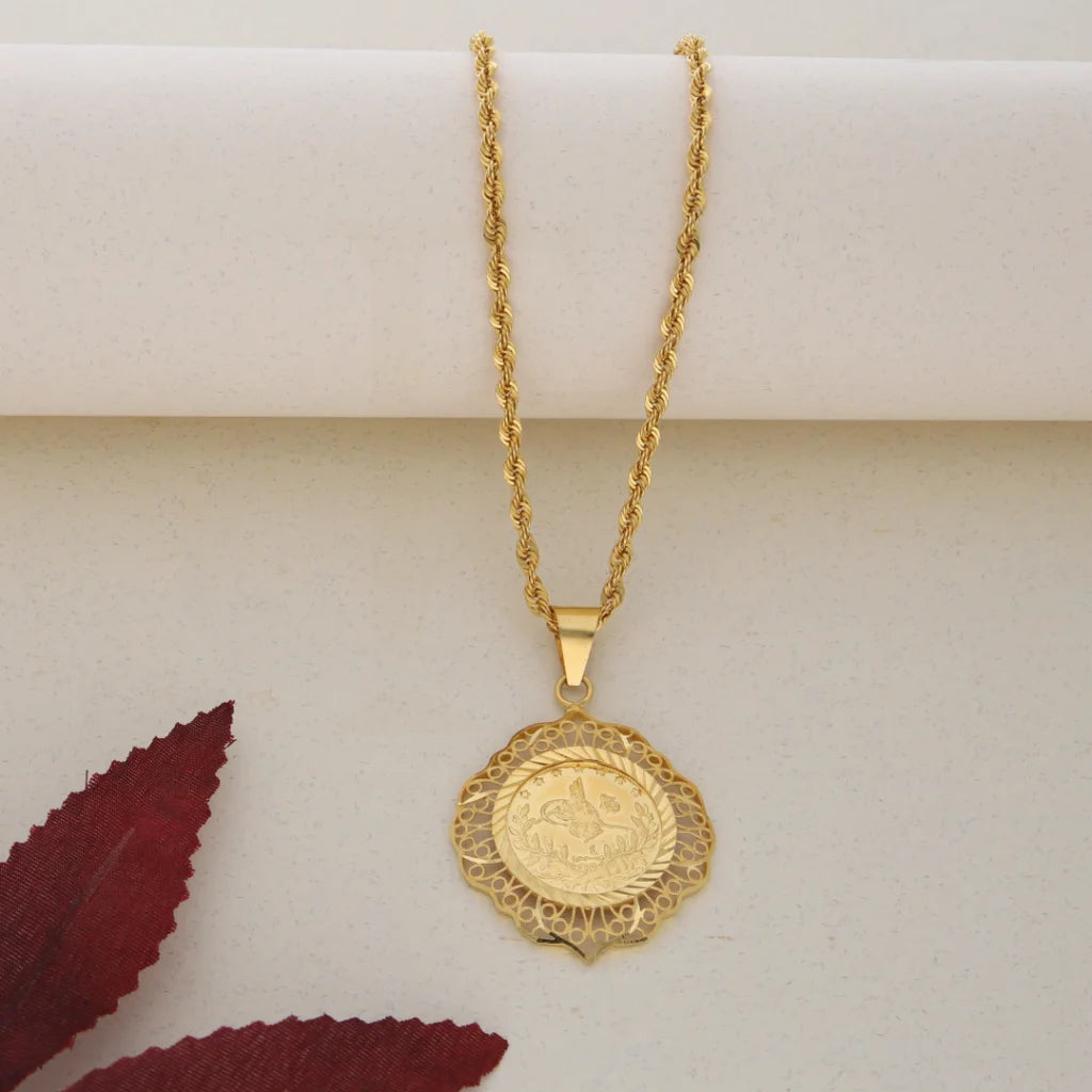 Gold Necklace (Chain With Pendant) 21Kt- Fkjnkl21K7685 Necklaces