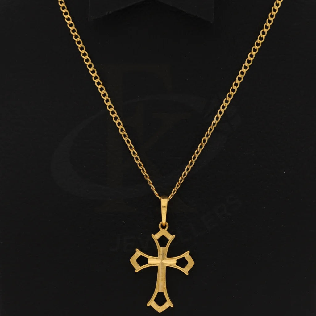 Gold Necklace (Chain With Holy Cross Pendant) 21Kt - Fkjnkl21K8569 Necklaces