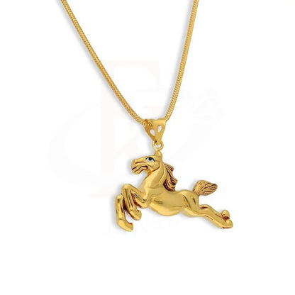 Gold Necklace (Chain With Horse Pendant) 22Kt - Fkjnkl22K3065 Necklaces