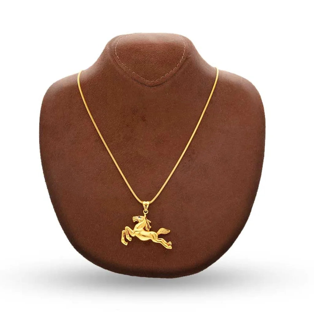 Gold Necklace (Chain With Horse Pendant) 22Kt - Fkjnkl22K3065 Necklaces