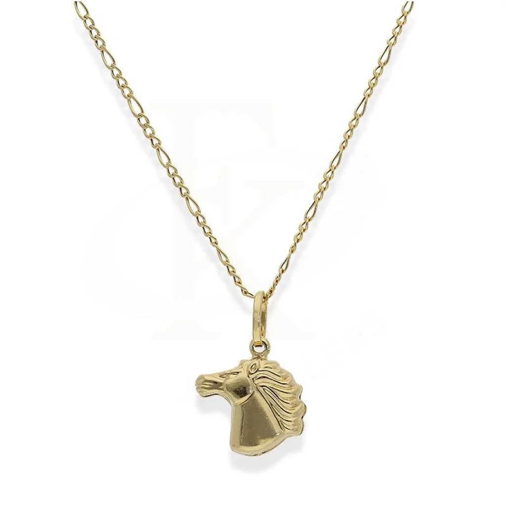 Gold Necklace (Chain With Horse Shaped Pendant) 18Kt - Fkjnkl18K2246 Necklaces