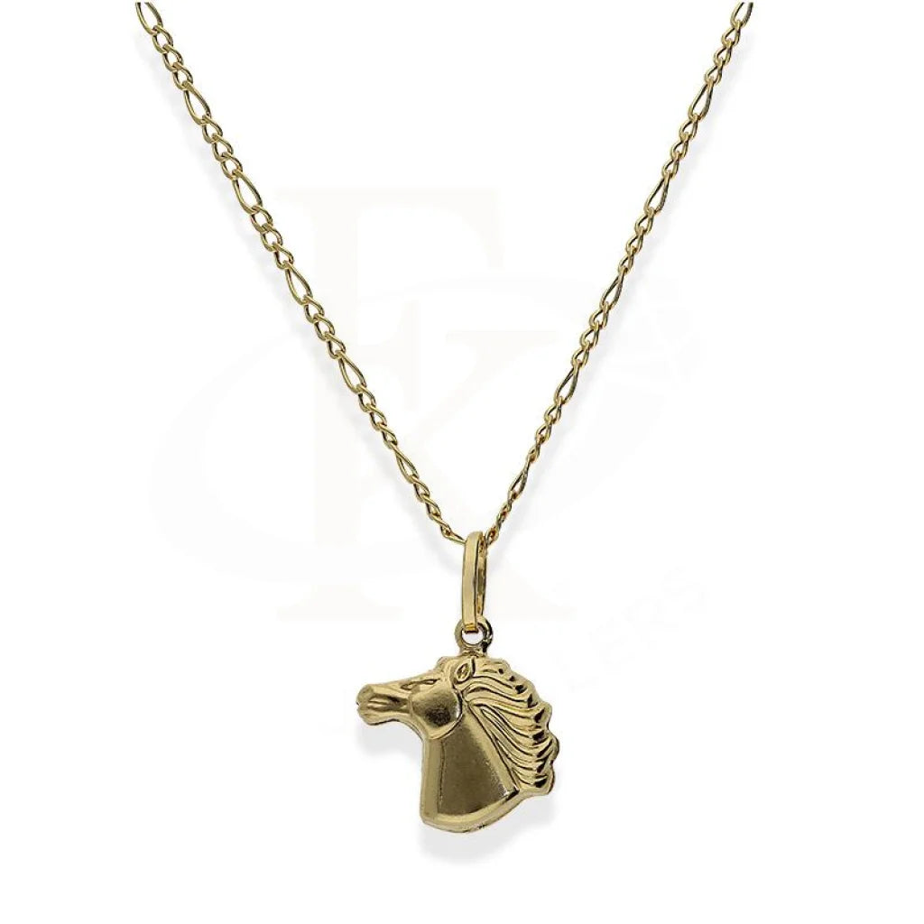 Gold Necklace (Chain With Horse Shaped Pendant) 18Kt - Fkjnkl18K2246 Necklaces