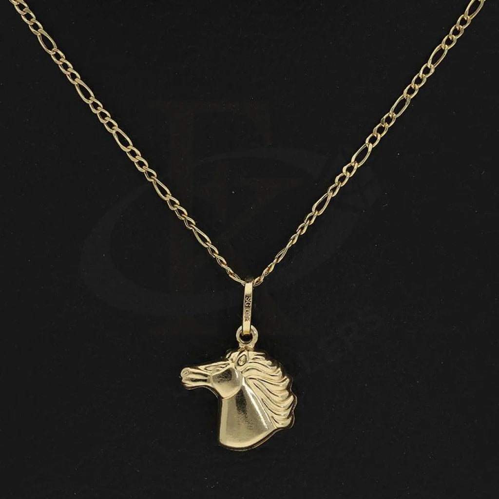 Gold Necklace (Chain With Horse Shaped Pendant) 18Kt - Fkjnkl18K2246 Necklaces