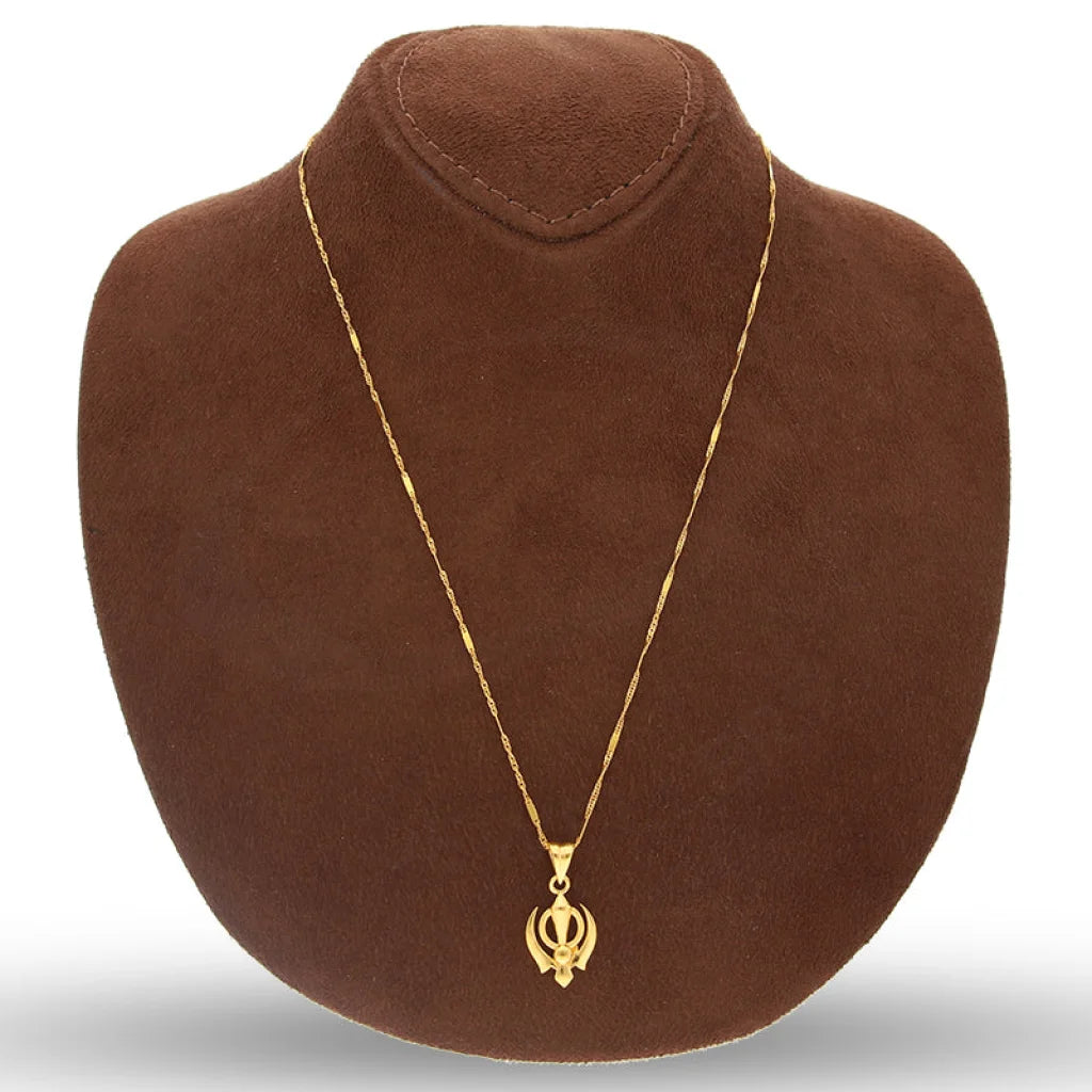 Gold Necklace (Chain With Khanda Pendant) 22Kt - Fkjnkl22K5616 Necklaces