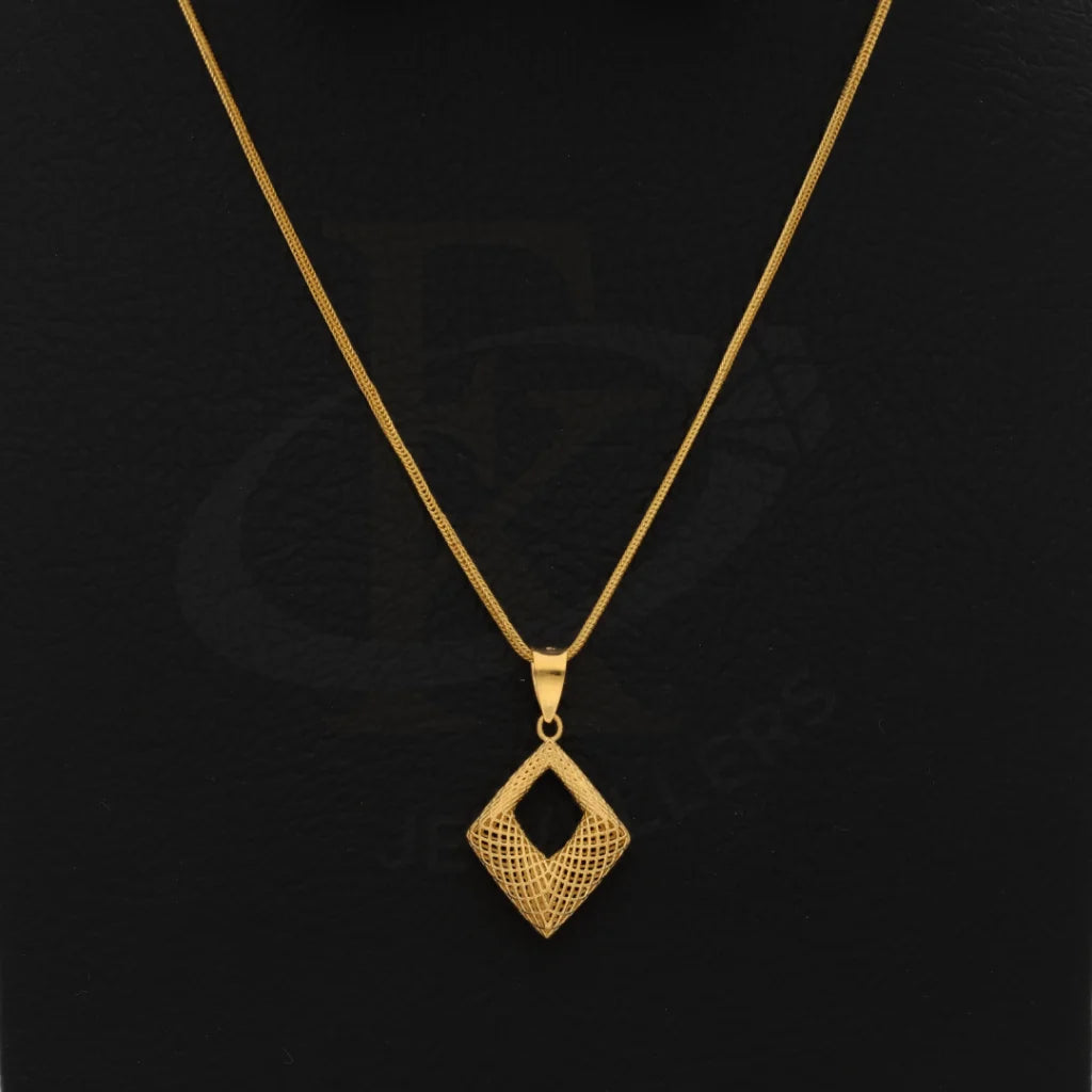 Gold Necklace (Chain With Kite Shaped Pendant) 21Kt - Fkjnkl21Km8417 Necklaces