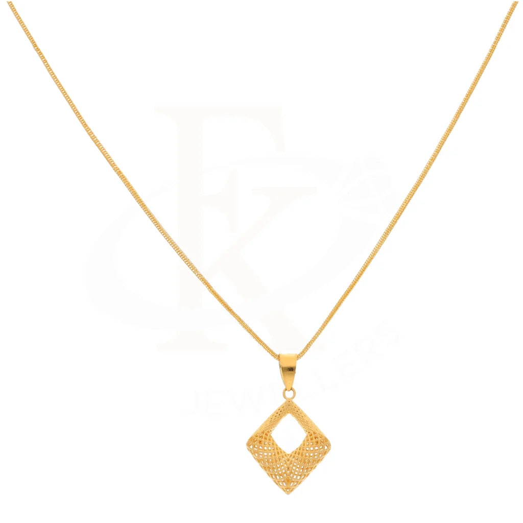 Gold Necklace (Chain With Kite Shaped Pendant) 21Kt - Fkjnkl21Km8417 Necklaces