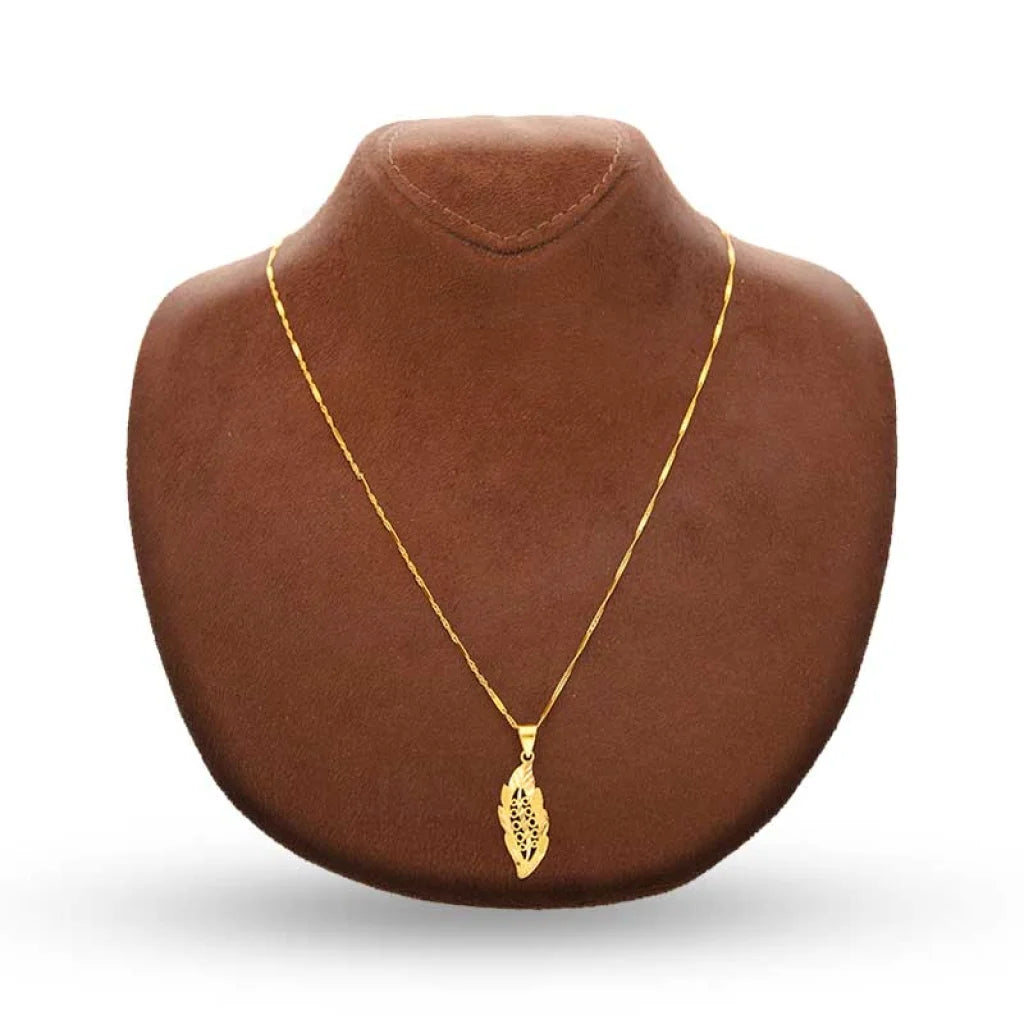 Gold Necklace (Chain With Leaf Shaped Pendant) 22Kt - Fkjnkl22K3044 Necklaces