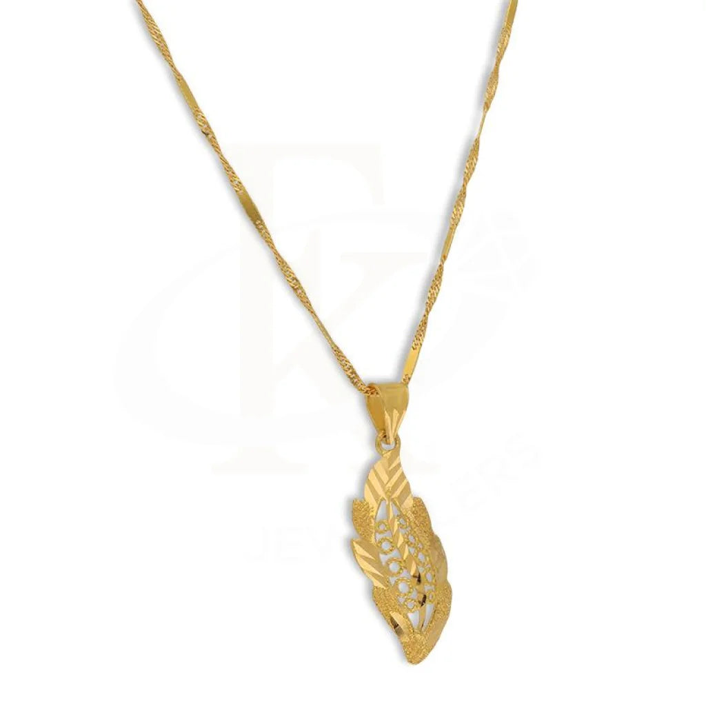 Gold Necklace (Chain With Leaf Shaped Pendant) 22Kt - Fkjnkl22K3044 Necklaces