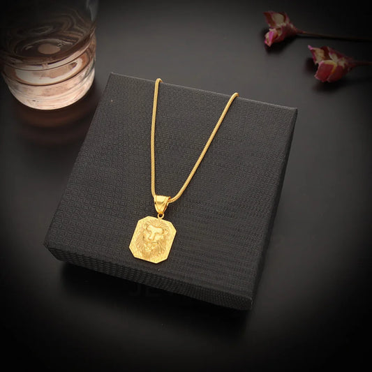 Gold Necklace (Chain With Lion Pendant) 22Kt - Fkjnkl22K5620 Necklaces