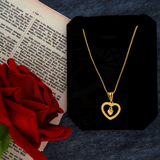 Gold Necklace (Chain With Little Heart In Pendant) 21Kt - Fkjnkl21Km8430 Necklaces