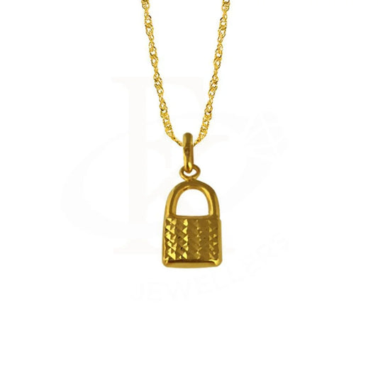 Gold Necklace (Chain With Lock Pendant) 22Kt - Fkjnkl1658 Necklaces