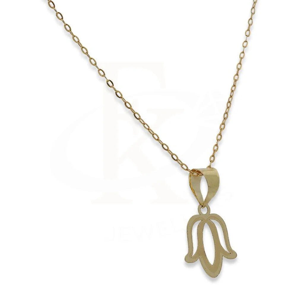 Gold Necklace (Chain With Lotus Flower Pendant) 18Kt - Fkjnkl18K2329 Necklaces