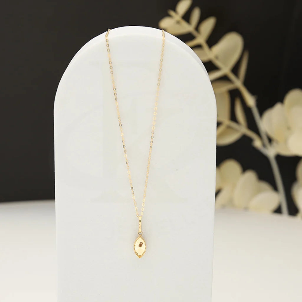 Gold Necklace (Chain With Marquise Shaped Pendant) 18Kt - Fkjnkl18K5241 Necklaces