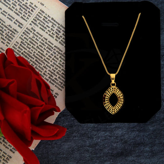 Gold Necklace (Chain With Marquise Shaped Pendant) 21Kt - Fkjnkl21Km8420 Necklaces