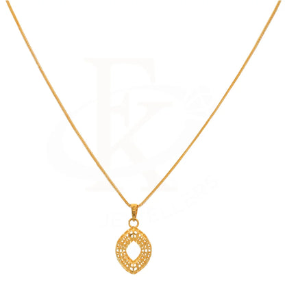 Gold Necklace (Chain With Marquise Shaped Pendant) 21Kt - Fkjnkl21Km8423 Necklaces