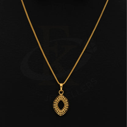 Gold Necklace (Chain With Marquise Shaped Pendant) 21Kt - Fkjnkl21Km8423 Necklaces