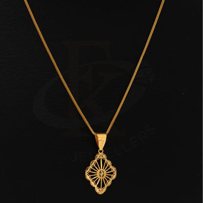 Gold Necklace (Chain With Marquise Shaped Pendant) 21Kt - Fkjnkl21K8563 Necklaces