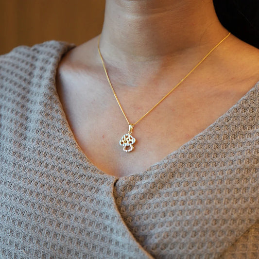 Gold Necklace (Chain With Mashroom Shaped Pendant) 21Kt - Fkjnkl21Km8540 Necklaces