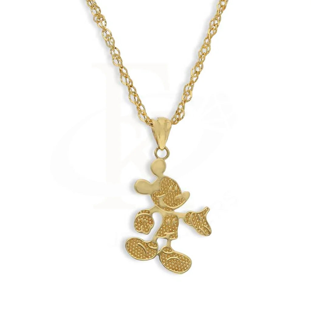 Gold Necklace (Chain With Mickey Mouse Pendant) 18Kt - Fkjnkl18K3086 Necklaces