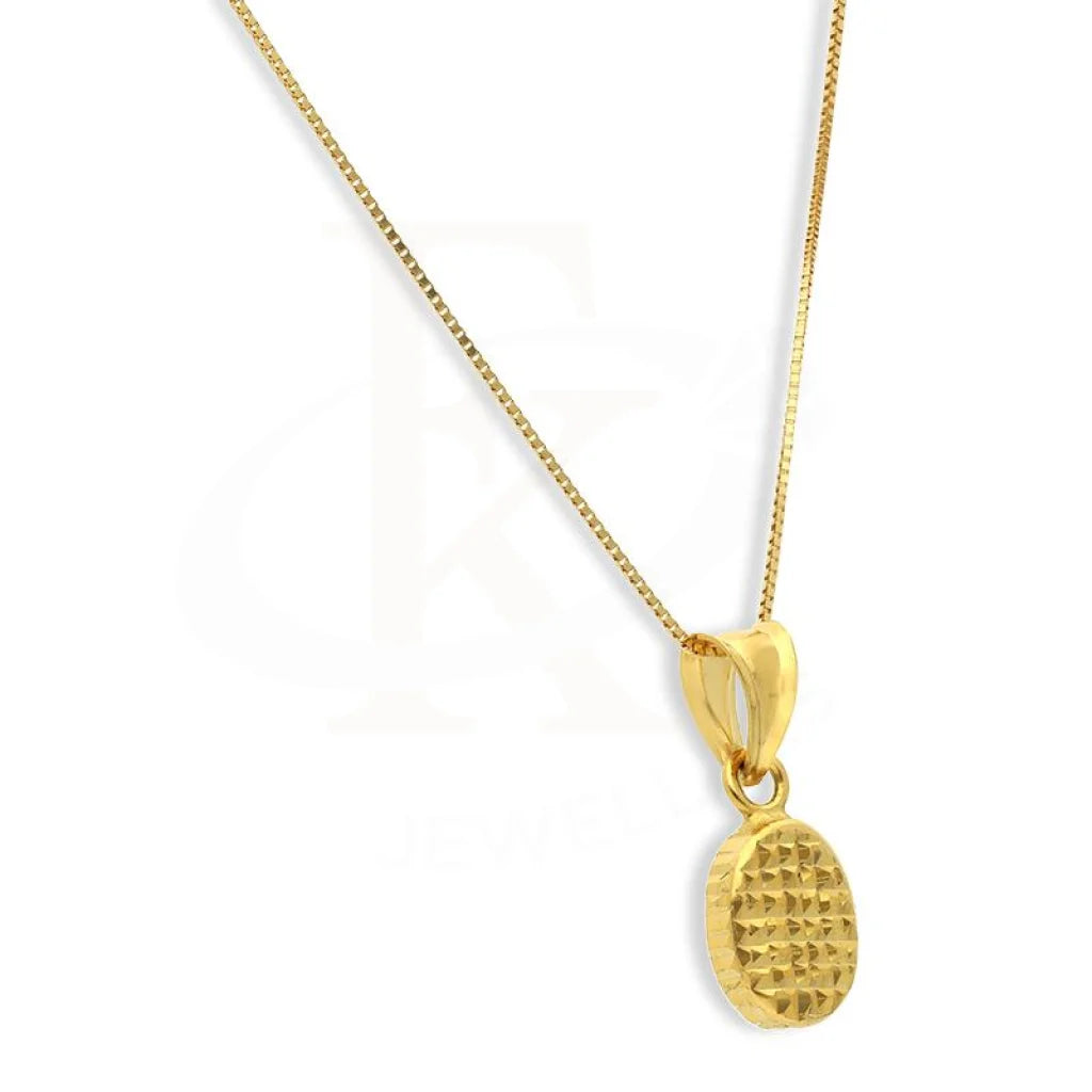 Gold Necklace (Chain With Oval Pendant) - Fkjnkl18K2571 Necklaces