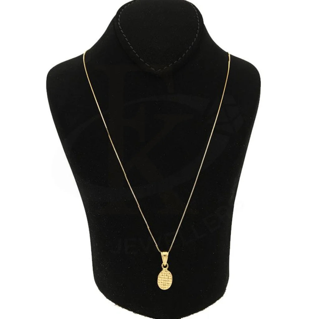 Gold Necklace (Chain With Oval Pendant) - Fkjnkl18K2571 Necklaces