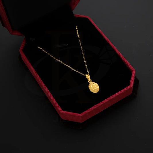 Gold Necklace (Chain With Oval Pendant) 21Kt - Fkjnkl21Km8662 Necklaces