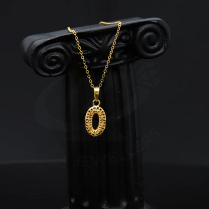 Gold Necklace (Chain With Oval Shaped Hollow Pendant) 21Kt - Fkjnkl21Km7942 Necklaces