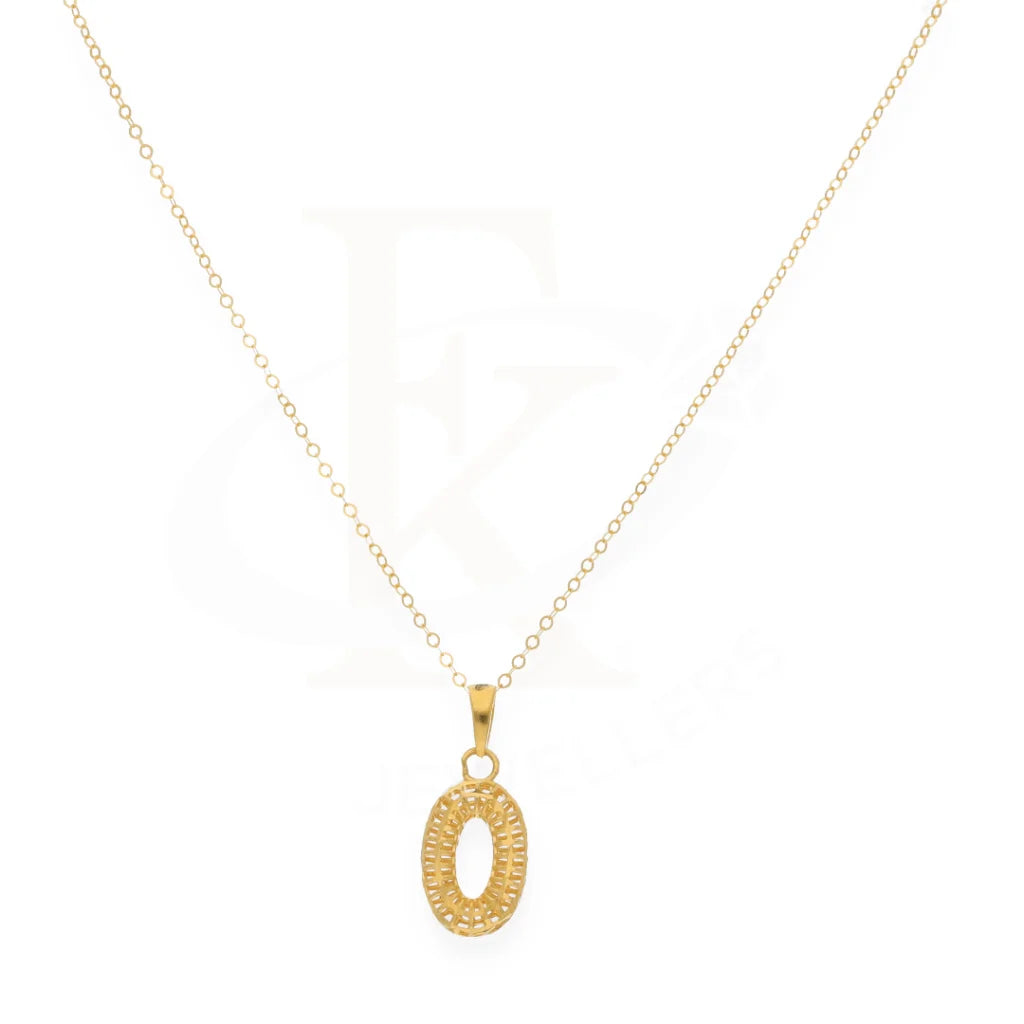 Gold Necklace (Chain With Oval Shaped Hollow Pendant) 21Kt - Fkjnkl21Km7942 Necklaces