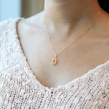 Gold Necklace (Chain With Oval Shaped Hollow Pendant) 21Kt - Fkjnkl21Km7942 Necklaces