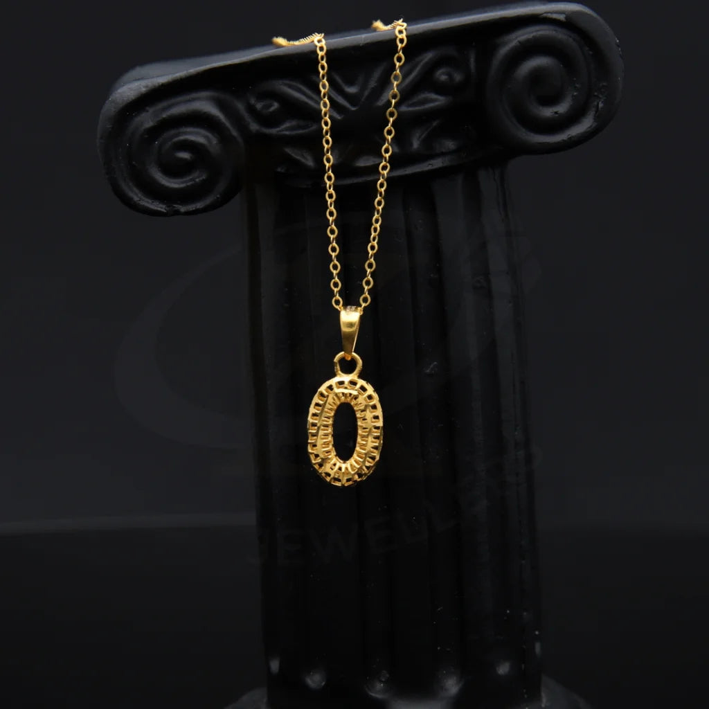 Gold Necklace (Chain With Oval Shaped Hollow Pendant) 21Kt - Fkjnkl21Km7942 Necklaces