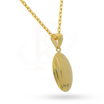 Gold Necklace (Chain With Oval Shaped Pendant) 18Kt - Fkjnkl18K1996 Necklaces