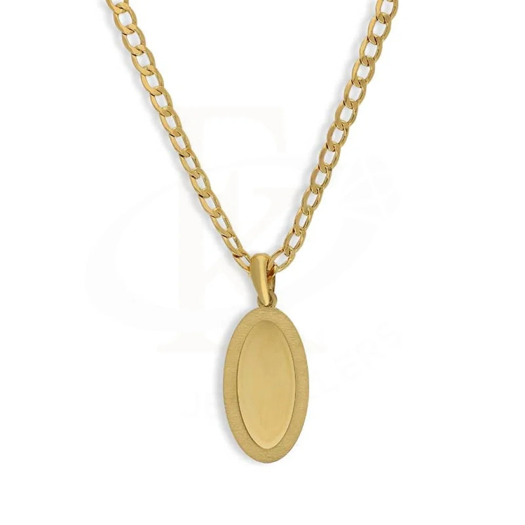 Gold Necklace (Chain With Oval Shaped Pendant) 18Kt - Fkjnkl18K3147 Necklaces