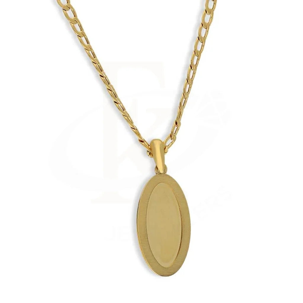 Gold Necklace (Chain With Oval Shaped Pendant) 18Kt - Fkjnkl18K3147 Necklaces