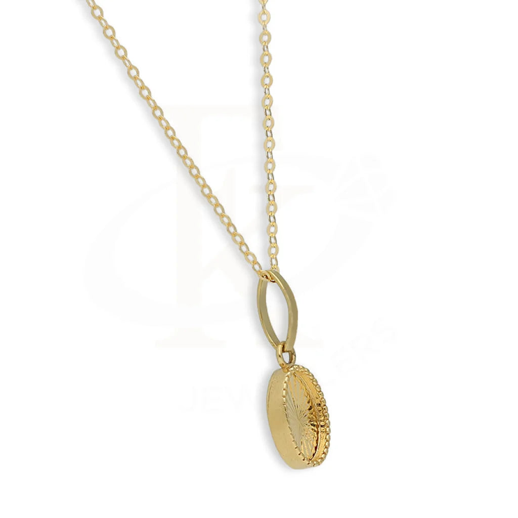 Gold Necklace (Chain With Oval Shaped Pendant) 18Kt - Fkjnkl18K5242 Necklaces