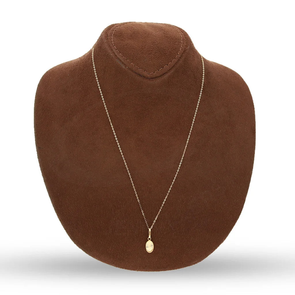 Gold Necklace (Chain With Oval Shaped Pendant) 18Kt - Fkjnkl18K5242 Necklaces