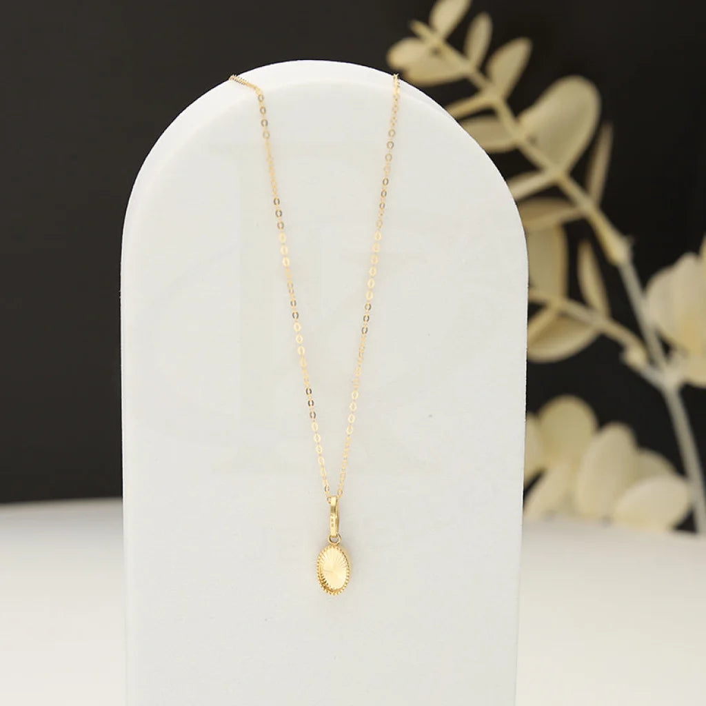 Gold Necklace (Chain With Oval Shaped Pendant) 18Kt - Fkjnkl18K5242 Necklaces