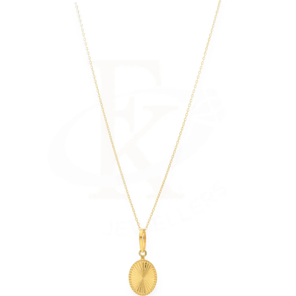 Gold Necklace (Chain With Oval Shaped Pendant) 21Kt - Fkjnkl21K3071 Necklaces