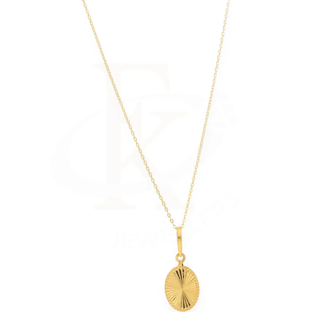 Gold Necklace (Chain With Oval Shaped Pendant) 21Kt - Fkjnkl21K3071 Necklaces